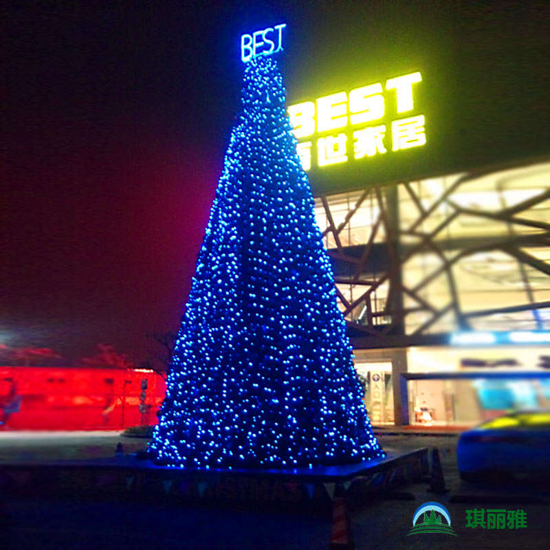 LED灯大型铁架圣诞树